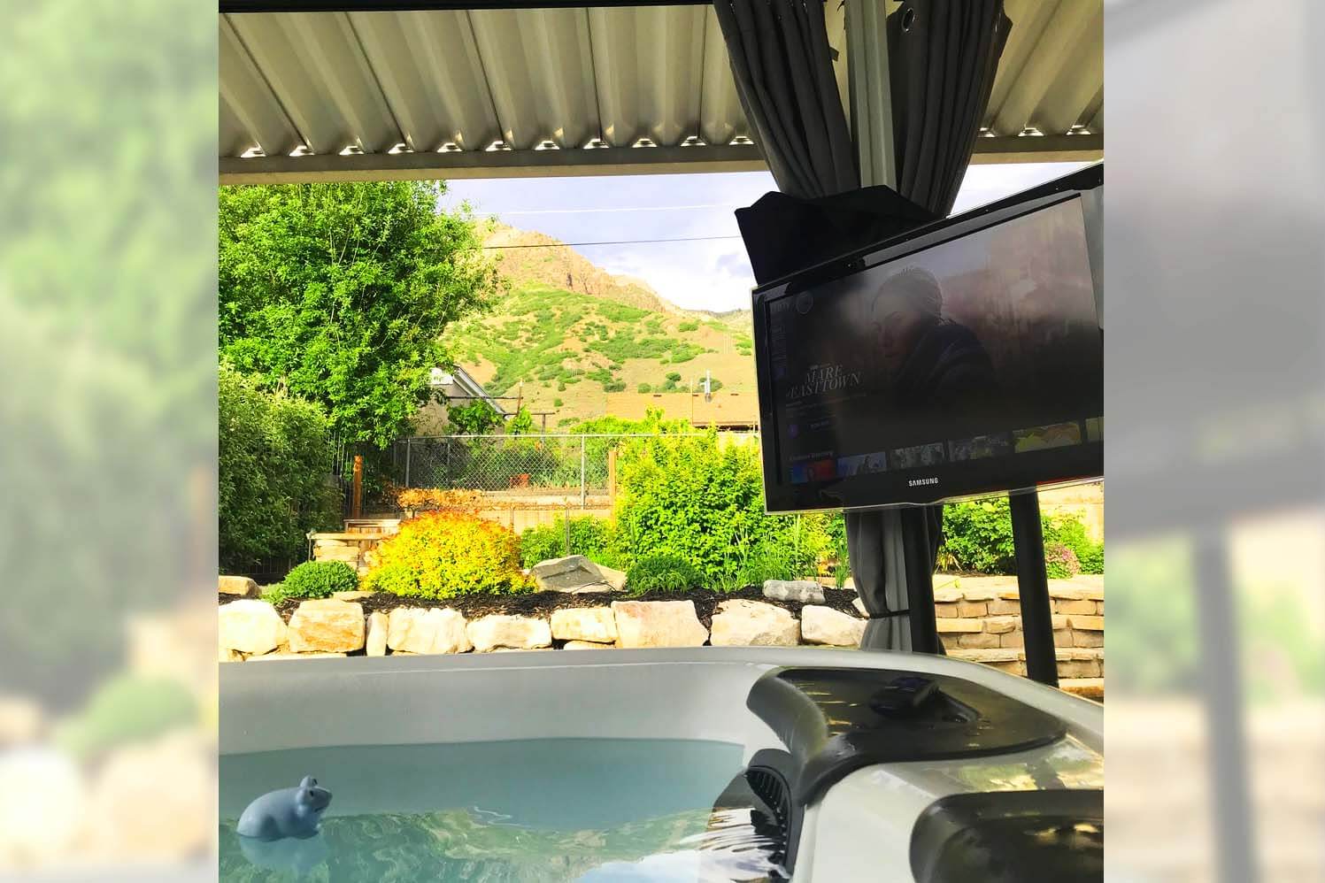 hot tub tv in gazebo