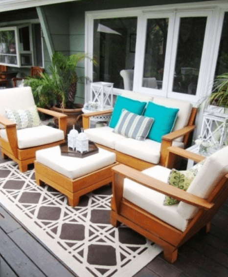 Patio Furniture Setting with Rug